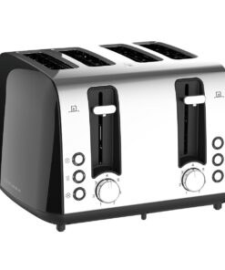GENEVA 4 SLICE STAINLESS STEEL TOASTER – BLACK